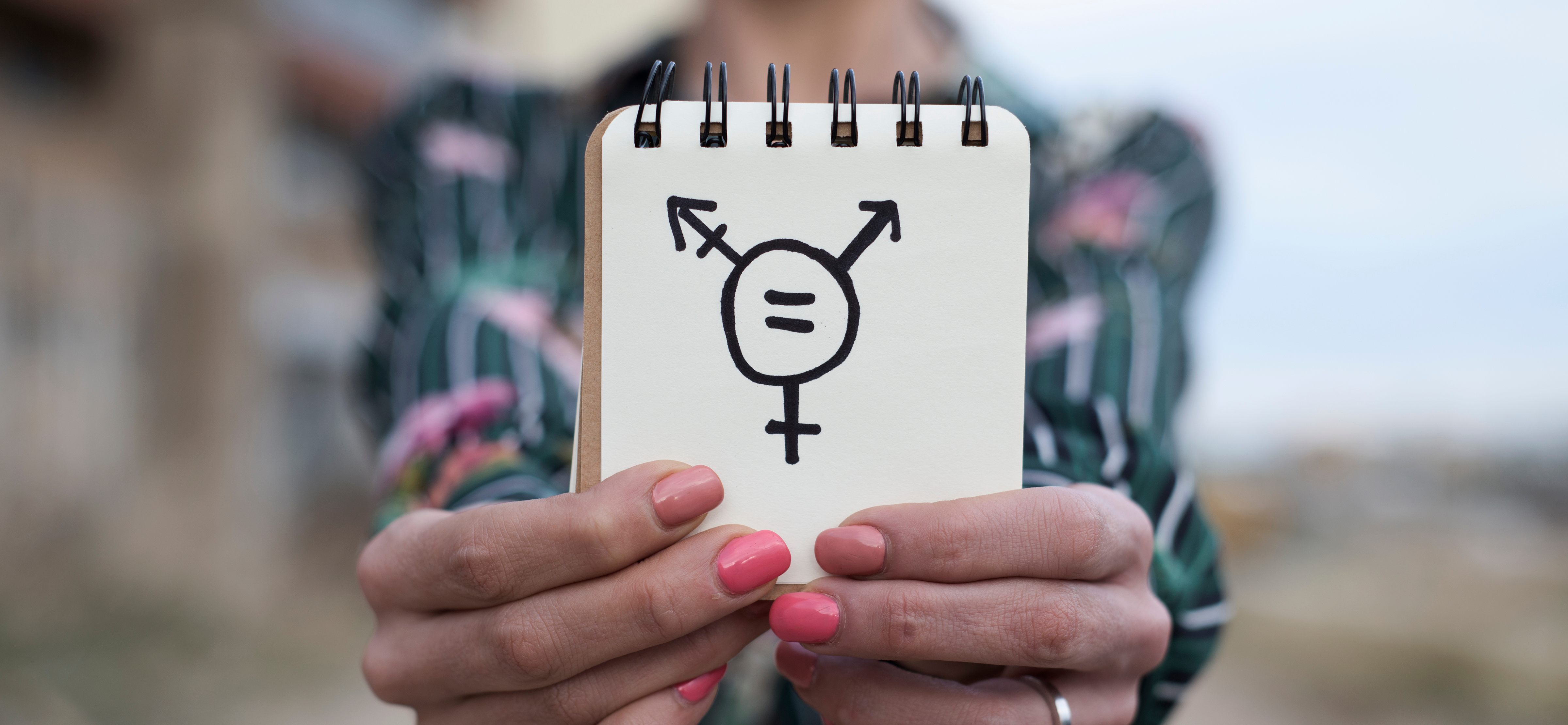 A stock photo of a zoomed in view of a gender equality symbol.