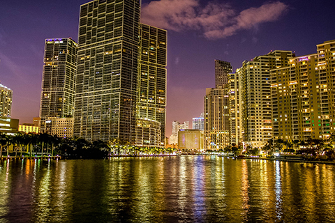 A stock photo of the Brickell neighborhood in downtown Miami, Florida.