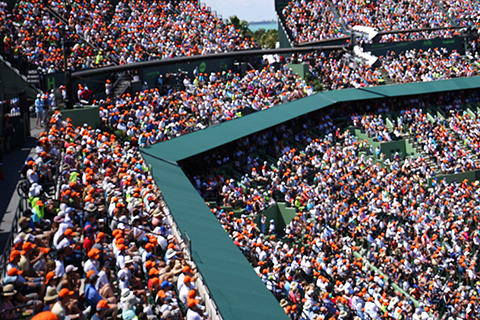 A stock photo of a crowded stadium in a sports arena.